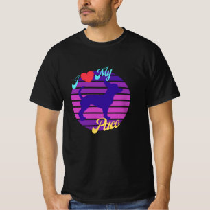 ラブマイパコチワワドッグレトロサンセット Tシャツ