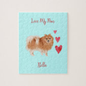 ラブマイポムポメラニア犬ドッグカスタムペット名 ジグソーパズル (縦)