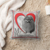 ラブマイポメラニア犬 クッション (ブランケット)