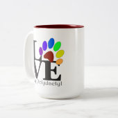 ラブマイポリダクティル15 ozマグカップ ツートーンマグカップ (正面左)