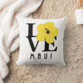 ラブマウイイエローハイビスカス クッション (ブランケット)