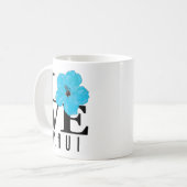 ラブマウイブルーハイビスカス11oz コーヒーマグカップ (正面左)