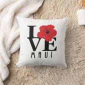 ラブマウイレッドハイビスカス クッション (ブランケット)