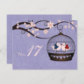 ラブマウヴ結婚のテーブル番号札 ポストカード (正面/裏面)