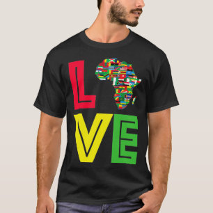 ラブマザーランドアフリカの地図 Tシャツ