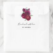 ラブマゼンタエレガントバラフローラブーケで作る スクエアシール (バッグ)