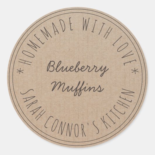 ラブマフィンクラフトで作られたホームベーキングクラフト ラウンドシール (正面)