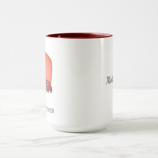 ラブママベアベアリングベビーベアーカブパーソナライズされた マグカップ (中央)