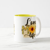 ラブママライフサンフラワーモダン ツートーンマグカップ (正面右)