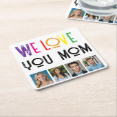 ラブママ写真紙コースター スクエアペーパーコースター (アングル)