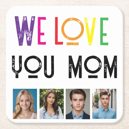 ラブママ写真紙コースター スクエアペーパーコースター (正面)