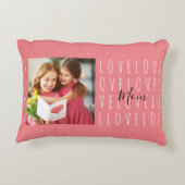 ラブママ引用文コーラルピンクファミリーフォト アクセントクッション (裏面)