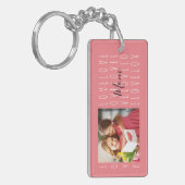 ラブママ引用文コーラルピンクファミリー2 Photo Keychain キーホルダー (正面左)