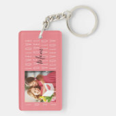 ラブママ引用文コーラルピンクファミリー2 Photo Keychain キーホルダー (裏面)