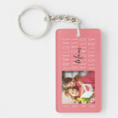 ラブママ引用文コーラルピンクファミリー2 Photo Keychain キーホルダー (正面)
