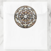 ラブマンダラステッカー、ホワイト ラウンドシール (バッグ)