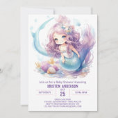 ラブマーメイドベビーシャワー招待状の海 招待状 (正面)