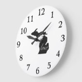 ラブミシガンの形をした黒板ミシガンダー・ユーパー ラージ壁時計 (傾斜)