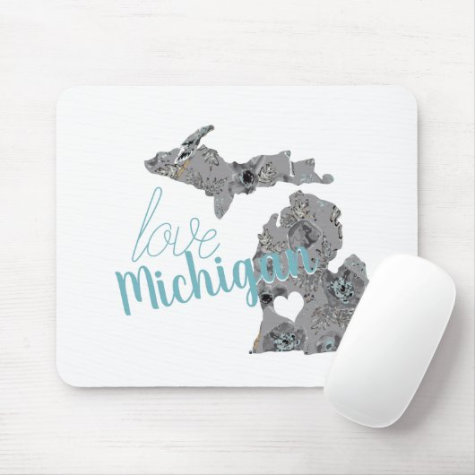 ラブミシガンフローラ塗りシルエット マウスパッド (マウス)