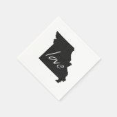 ラブミズーリの形の黒板が私のMissoulianを表示 スタンダードカクテルナプキン (角)