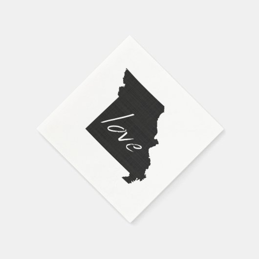 ラブミズーリの形の黒板が私のMissoulianを表示 スタンダードカクテルナプキン (角)