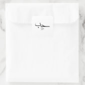 ラブミニマリストのアラビア書道حب スクエアシール (バッグ)