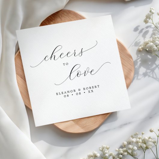 ラブミニマリストスクリプトウェディング スタンダードカクテルナプキン