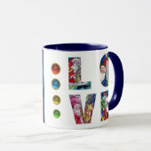 ラブミュージカルクリスマスパーティーサンタクロースヴァイオリン奏者 マグカップ (正面右)