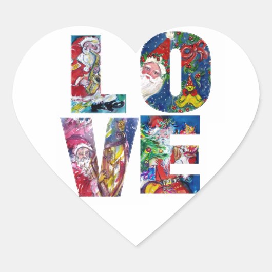 ラブミュージカルサンタクリスマスパーティーハート ハートシール (正面)