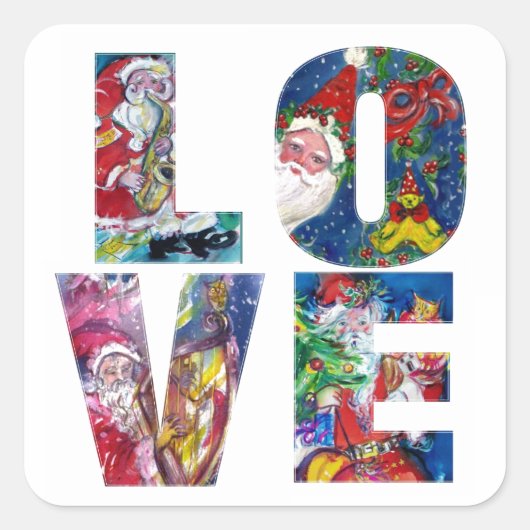 ラブミュージカルサンタクリスマスパーティー スクエアシール (正面)