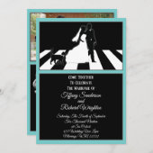 ラブミュージックの猫の結婚式招待状 招待状 (正面/裏面)