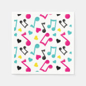 ラブミュージックノートトゥイーン10代のパーティー紙 スタンダードカクテルナプキン (正面)