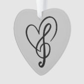ラブミュージックロゴミュージシャンミュージカルフォトカスタム オーナメント (正面)