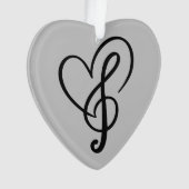 ラブミュージックロゴミュージシャンミュージカルフォトカスタム オーナメント (正面)