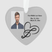 ラブミュージックロゴミュージシャンミュージカルフォトカスタム オーナメント (裏面)