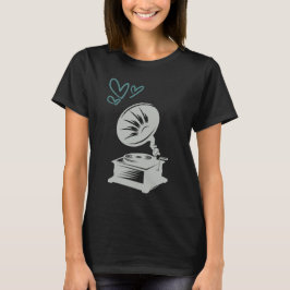 ラブミュージック オールドスクール グラモフォン Tシャツ
