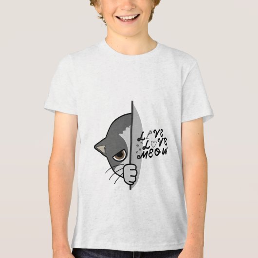 ラブミュー猫好きデザイン#catlover #catlife #cat トライブレンドＴシャツ (正面)