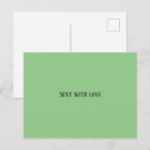 ラブミントグリーン、グリーティングカードと一緒に送信はがき ポストカード (正面/裏面)