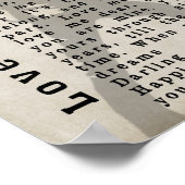 ラブミーテンダーポーズシャドウソングリリックプリント ポスター (角)