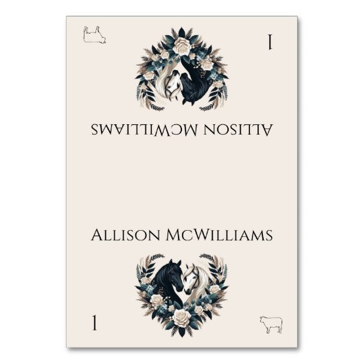 ラブミートの国の結婚式馬 テーブルナンバー (正面)