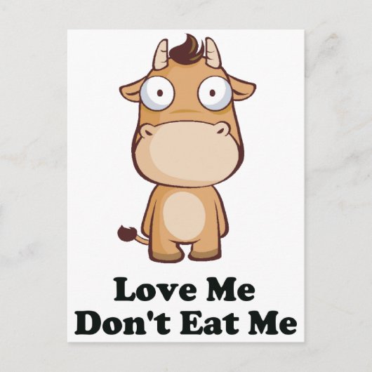 ラブミードントミー食べカウデザイン ポストカード (正面)