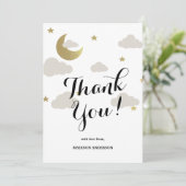 ラブムーンアンドバックグリッター星雲ベビーシャワー サンキューカード (スタンド正面)