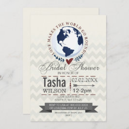 ラブメイクザワールドゴーラウンドブライダルシャワー招待状 招待状