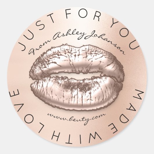 ラブメイド赤面キスバラ金ゴールドメイクアップリップ ラウンドシール (正面)