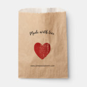 ラブメイド・クリムゾン赤いハート手作り フェイバーバッグ (正面)