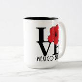 ラブメキシコビーチ15ozレッドハイビスカス ツートーンマグカップ (正面右)