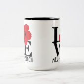 ラブメキシコビーチ15ozレッドハイビスカス ツートーンマグカップ (中央)