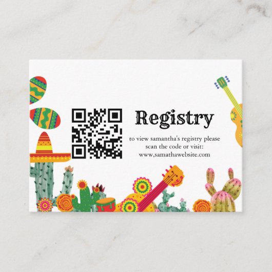 ラブメキシコブライダルシャワーレジストリ エンクロージャーカード (正面)