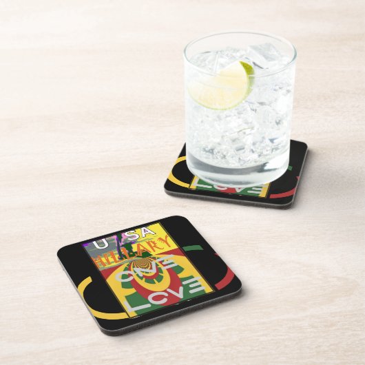 ラブメッセージインラスタカラーズアートプリント コースター (右側)