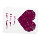 ラブメッセーパーソナライズされたジレースハートマグネット マグネット (横)